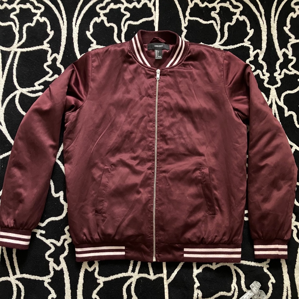Forever 21 Satin Bomber Jacket